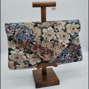 Grandmacore Floral Tapestry Clutch Vintage Aesthetic Envelope Boho Flower Purse